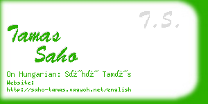 tamas saho business card